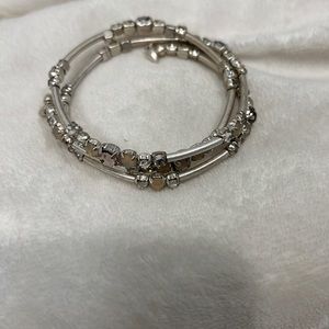 S&D Silver Beaded Bracelet